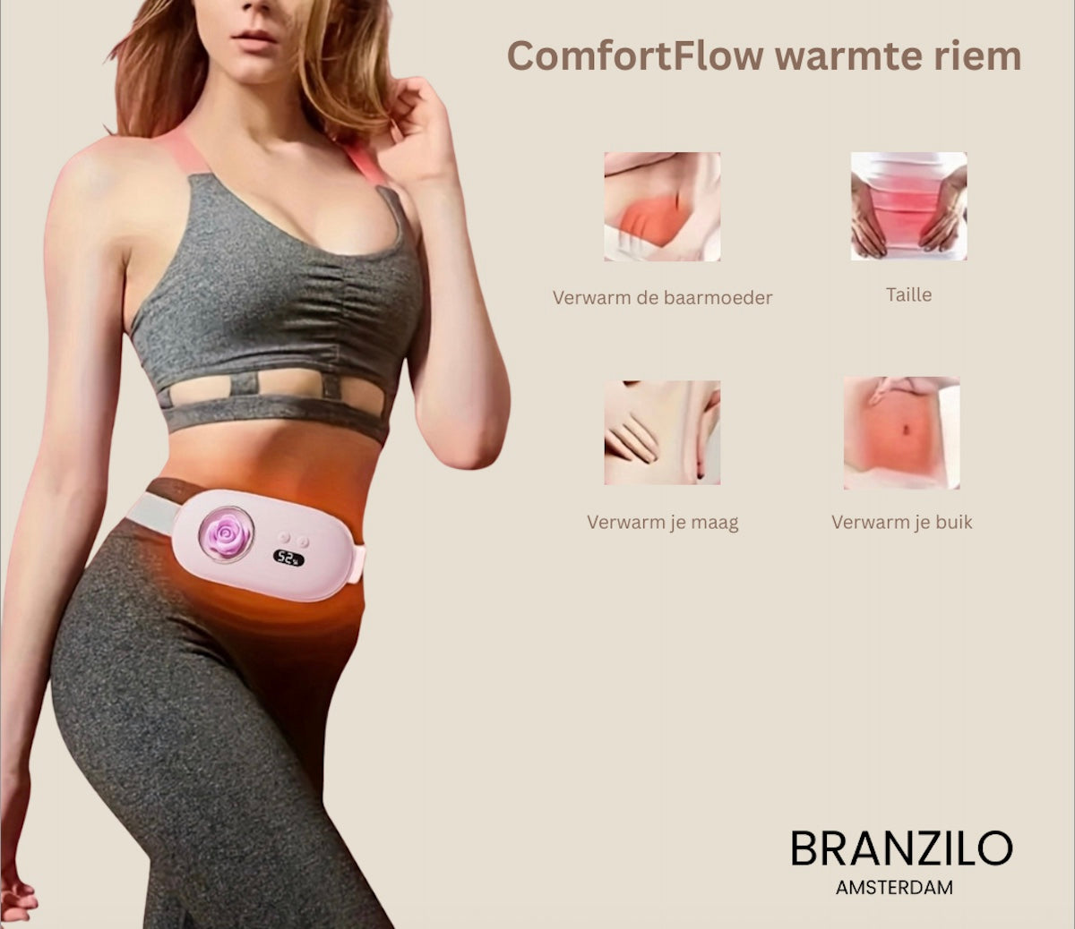 ComfortFlow Warmte Riem - Direct Comfort Bij Menstruatie, Overal En Altijd Draagbaar!